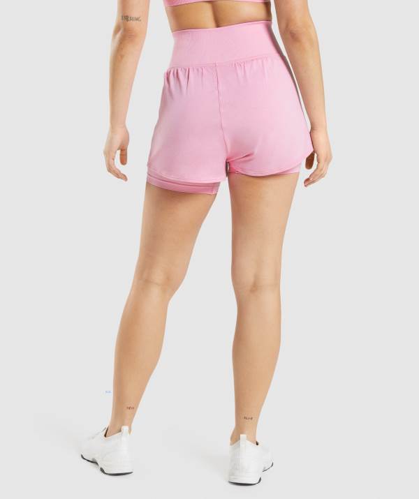 Damske Šortky Gymshark Vital Seamless 2.0 2-in-1 Ruzove | LK0724365